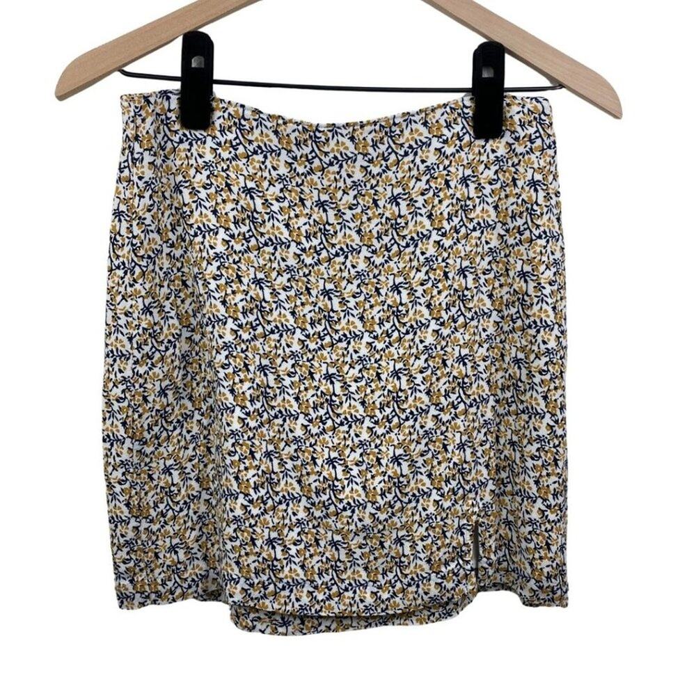 Abercrombie and Fitch Floral Mini Skirt White, Yellow and Blue Small